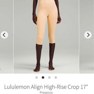 LULULEMON Align High-Rise Crop 17” Prosecco Size 14